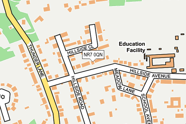 NR7 0QN map - OS OpenMap – Local (Ordnance Survey) NR7 0QN map - OS OpenMap – Local (Ordnance Survey)