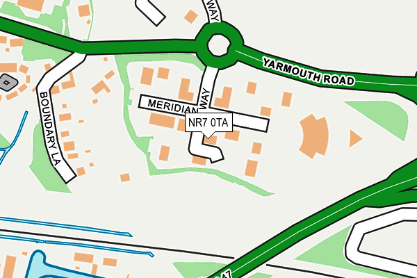 NR7 0TA map - OS OpenMap – Local (Ordnance Survey) NR7 0TA map - OS OpenMap – Local (Ordnance Survey)