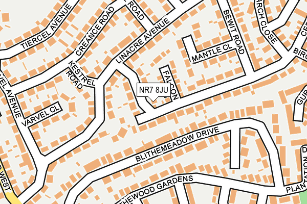 NR7 8JU map - OS OpenMap – Local (Ordnance Survey) NR7 8JU map - OS OpenMap – Local (Ordnance Survey)