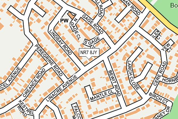 NR7 8JY map - OS OpenMap – Local (Ordnance Survey) NR7 8JY map - OS OpenMap – Local (Ordnance Survey)