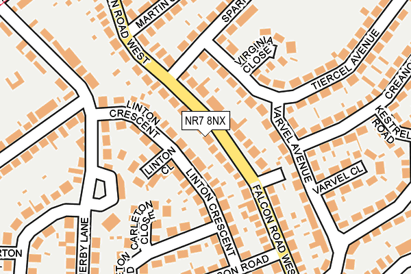 NR7 8NX map - OS OpenMap – Local (Ordnance Survey) NR7 8NX map - OS OpenMap – Local (Ordnance Survey)
