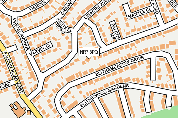 NR7 8PQ map - OS OpenMap – Local (Ordnance Survey) NR7 8PQ map - OS OpenMap – Local (Ordnance Survey)