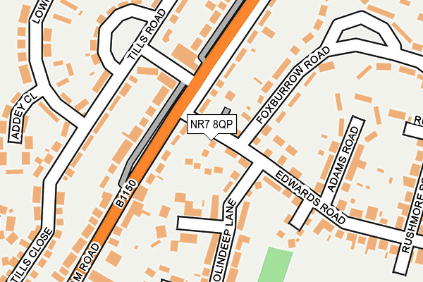 NR7 8QP map - OS OpenMap – Local (Ordnance Survey) NR7 8QP map - OS OpenMap – Local (Ordnance Survey)