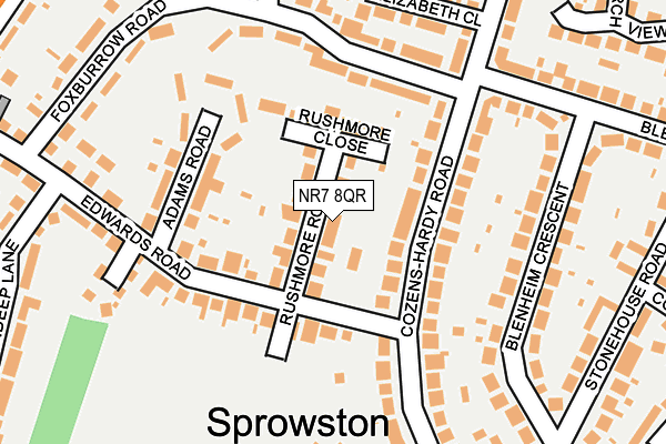 NR7 8QR map - OS OpenMap – Local (Ordnance Survey) NR7 8QR map - OS OpenMap – Local (Ordnance Survey)