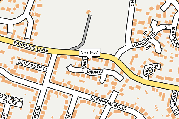 NR7 8QZ map - OS OpenMap – Local (Ordnance Survey) NR7 8QZ map - OS OpenMap – Local (Ordnance Survey)