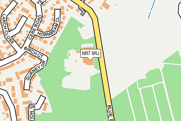 NR7 8RJ map - OS OpenMap – Local (Ordnance Survey) NR7 8RJ map - OS OpenMap – Local (Ordnance Survey)