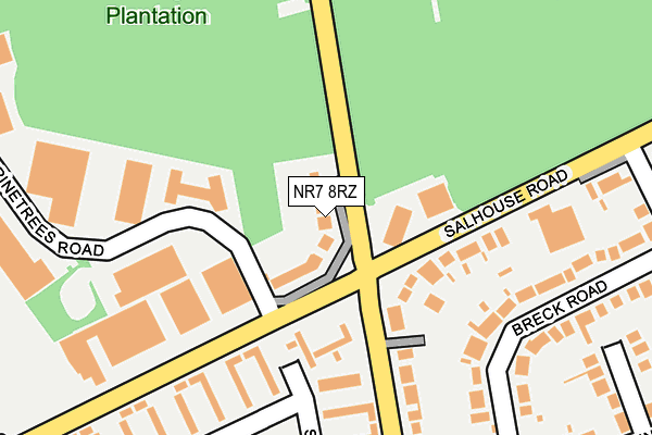 NR7 8RZ map - OS OpenMap – Local (Ordnance Survey) NR7 8RZ map - OS OpenMap – Local (Ordnance Survey)