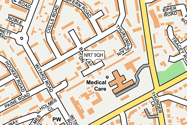 NR7 9QH map - OS OpenMap – Local (Ordnance Survey) NR7 9QH map - OS OpenMap – Local (Ordnance Survey)