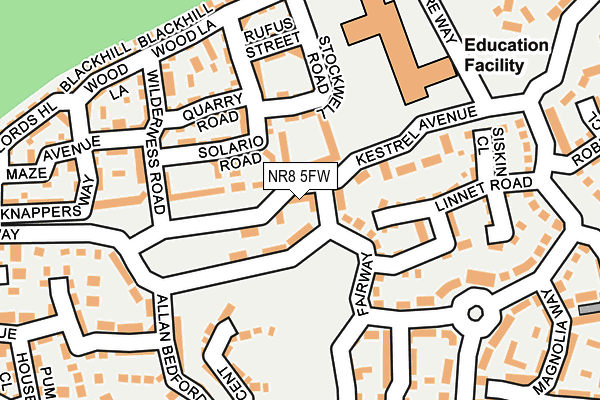 NR8 5FW map - OS OpenMap – Local (Ordnance Survey) NR8 5FW map - OS OpenMap – Local (Ordnance Survey)