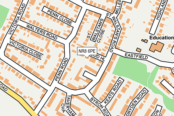 NR8 6PE map - OS OpenMap – Local (Ordnance Survey) NR8 6PE map - OS OpenMap – Local (Ordnance Survey)