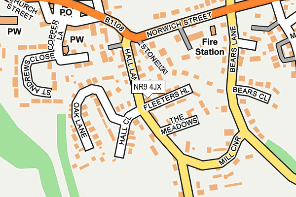 NR9 4JX map - OS OpenMap – Local (Ordnance Survey) NR9 4JX map - OS OpenMap – Local (Ordnance Survey)