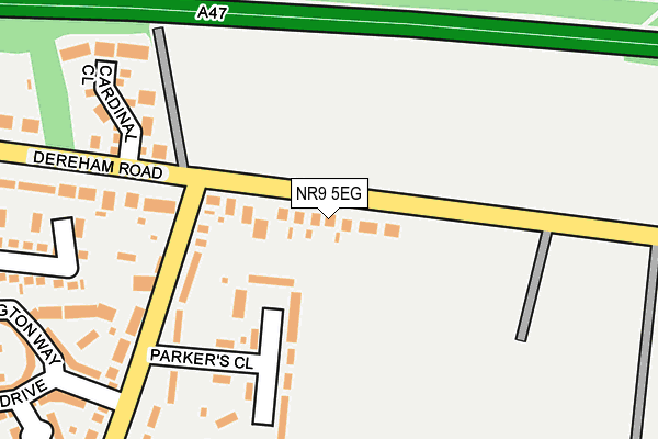 NR9 5EG map - OS OpenMap – Local (Ordnance Survey) NR9 5EG map - OS OpenMap – Local (Ordnance Survey)