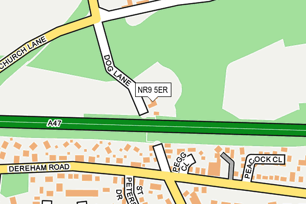 NR9 5ER map - OS OpenMap – Local (Ordnance Survey) NR9 5ER map - OS OpenMap – Local (Ordnance Survey)