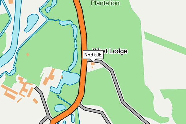 NR9 5JE map - OS OpenMap – Local (Ordnance Survey)