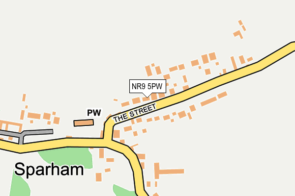 NR9 5PW map - OS OpenMap – Local (Ordnance Survey) NR9 5PW map - OS OpenMap – Local (Ordnance Survey)