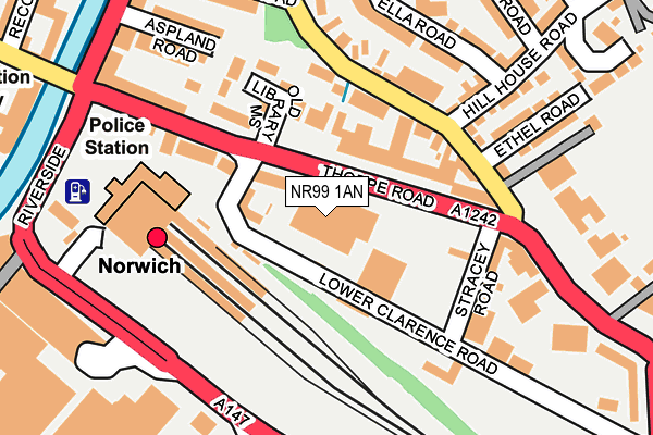 NR99 1AN map - OS OpenMap – Local (Ordnance Survey) NR99 1AN map - OS OpenMap – Local (Ordnance Survey)