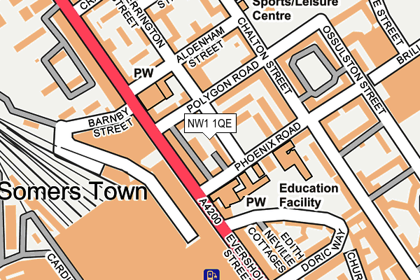 NW1 1QE map - OS OpenMap – Local (Ordnance Survey) NW1 1QE map - OS OpenMap – Local (Ordnance Survey)