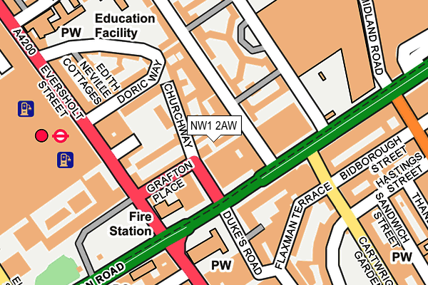 NW1 2AW map - OS OpenMap – Local (Ordnance Survey) NW1 2AW map - OS OpenMap – Local (Ordnance Survey)