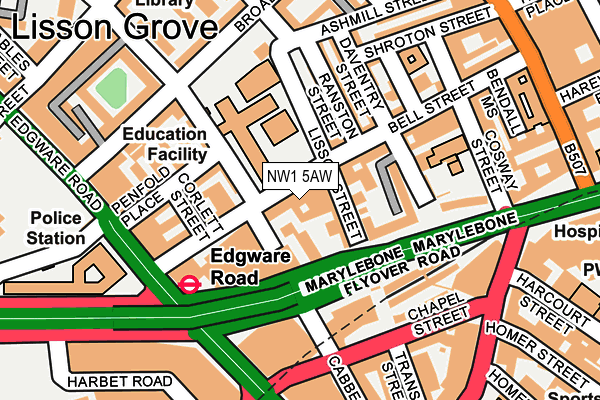 NW1 5AW map - OS OpenMap – Local (Ordnance Survey) NW1 5AW map - OS OpenMap – Local (Ordnance Survey)