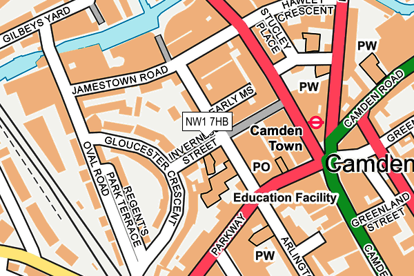 NW1 7HB map - OS OpenMap – Local (Ordnance Survey) NW1 7HB map - OS OpenMap – Local (Ordnance Survey)