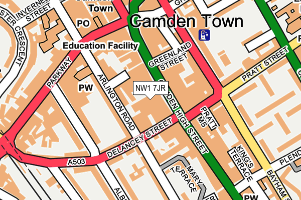 NW1 7JR map - OS OpenMap – Local (Ordnance Survey) NW1 7JR map - OS OpenMap – Local (Ordnance Survey)