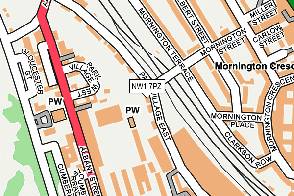 NW1 7PZ map - OS OpenMap – Local (Ordnance Survey) NW1 7PZ map - OS OpenMap – Local (Ordnance Survey)