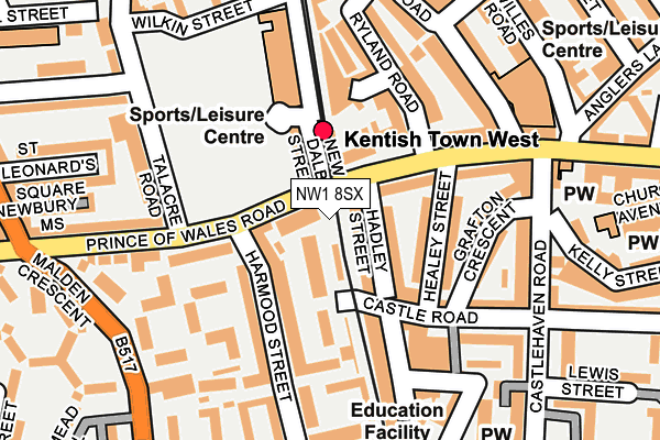 NW1 8SX map - OS OpenMap – Local (Ordnance Survey)