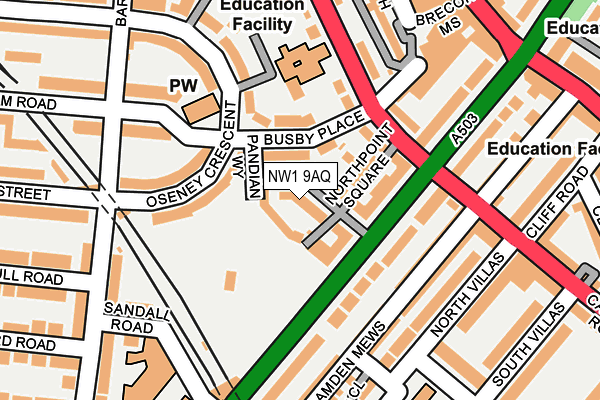 NW1 9AQ map - OS OpenMap – Local (Ordnance Survey)