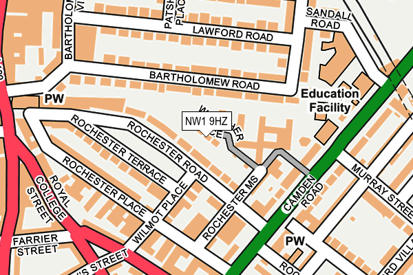 NW1 9HZ map - OS OpenMap – Local (Ordnance Survey) NW1 9HZ map - OS OpenMap – Local (Ordnance Survey)