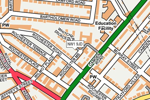 NW1 9JD map - OS OpenMap – Local (Ordnance Survey) NW1 9JD map - OS OpenMap – Local (Ordnance Survey)