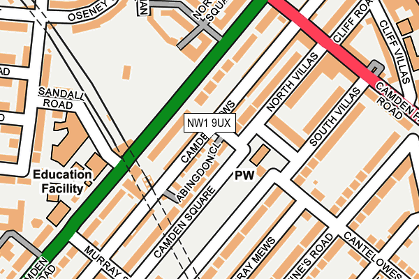 NW1 9UX map - OS OpenMap – Local (Ordnance Survey) NW1 9UX map - OS OpenMap – Local (Ordnance Survey)