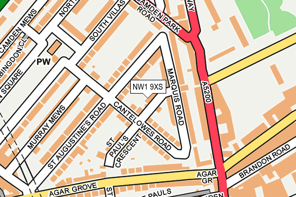 NW1 9XS map - OS OpenMap – Local (Ordnance Survey)