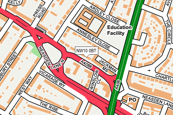 NW10 0BT map - OS OpenMap – Local (Ordnance Survey)