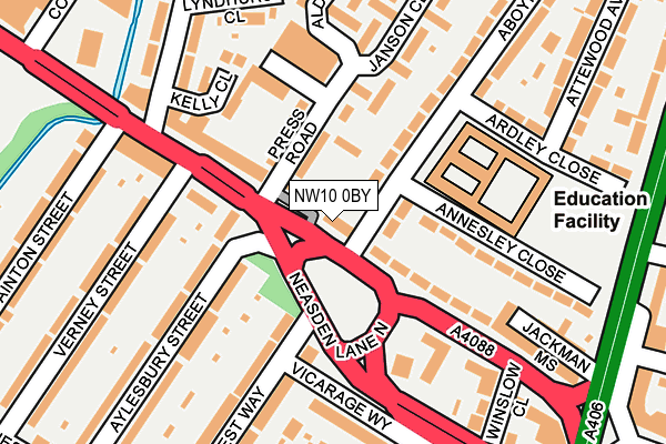 NW10 0BY map - OS OpenMap – Local (Ordnance Survey) NW10 0BY map - OS OpenMap – Local (Ordnance Survey)