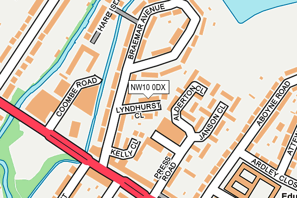 NW10 0DX map - OS OpenMap – Local (Ordnance Survey)