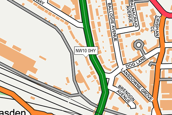 NW10 0HY map - OS OpenMap – Local (Ordnance Survey)
