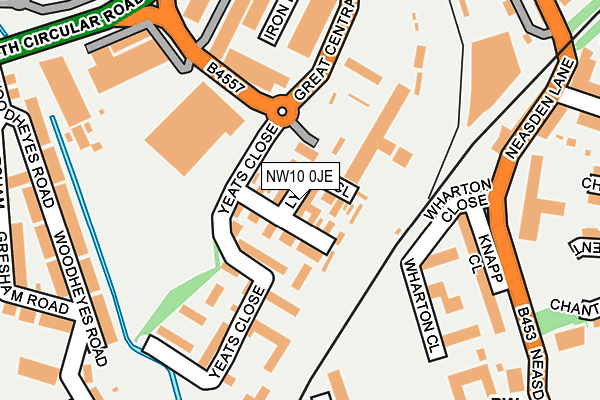 NW10 0JE map - OS OpenMap – Local (Ordnance Survey)