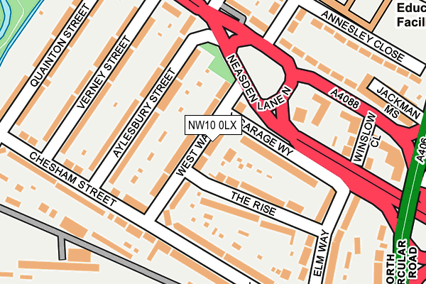 NW10 0LX map - OS OpenMap – Local (Ordnance Survey)