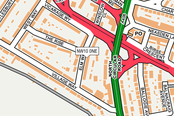 NW10 0NE map - OS OpenMap – Local (Ordnance Survey) NW10 0NE map - OS OpenMap – Local (Ordnance Survey)