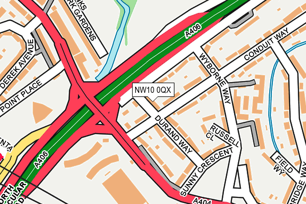NW10 0QX map - OS OpenMap – Local (Ordnance Survey)