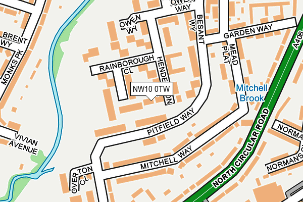 NW10 0TW map - OS OpenMap – Local (Ordnance Survey) NW10 0TW map - OS OpenMap – Local (Ordnance Survey)