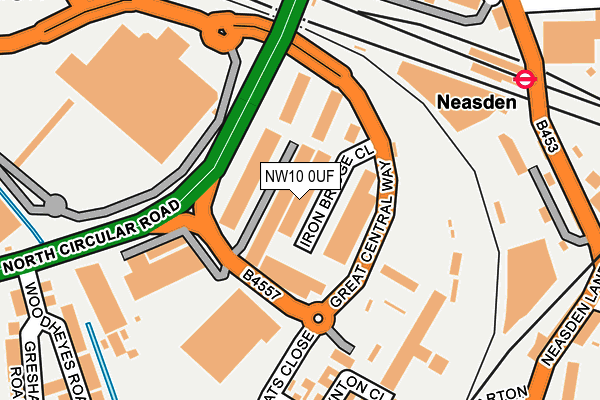 NW10 0UF map - OS OpenMap – Local (Ordnance Survey)