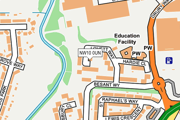 NW10 0UN map - OS OpenMap – Local (Ordnance Survey)