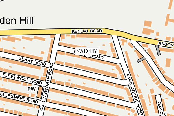 NW10 1HY map - OS OpenMap – Local (Ordnance Survey)