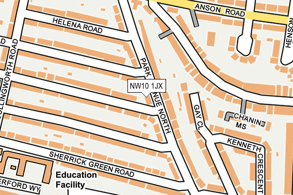 NW10 1JX map - OS OpenMap – Local (Ordnance Survey) NW10 1JX map - OS OpenMap – Local (Ordnance Survey)