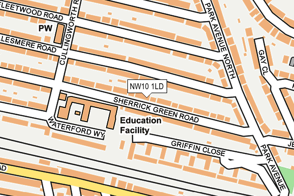 NW10 1LD map - OS OpenMap – Local (Ordnance Survey) NW10 1LD map - OS OpenMap – Local (Ordnance Survey)