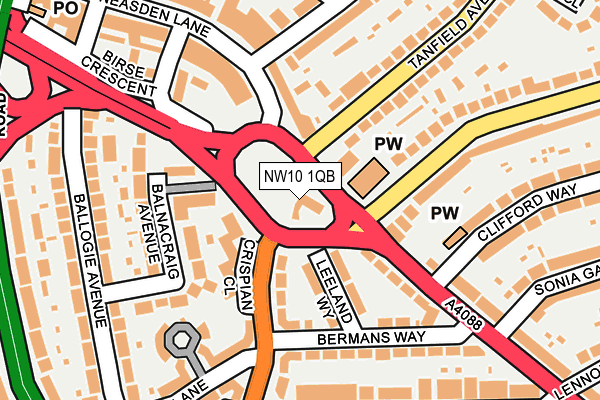 NW10 1QB map - OS OpenMap – Local (Ordnance Survey) NW10 1QB map - OS OpenMap – Local (Ordnance Survey)