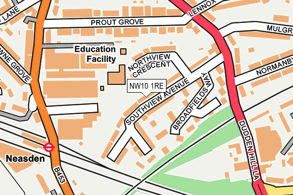 NW10 1RE map - OS OpenMap – Local (Ordnance Survey)