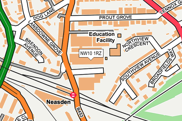NW10 1RZ map - OS OpenMap – Local (Ordnance Survey)