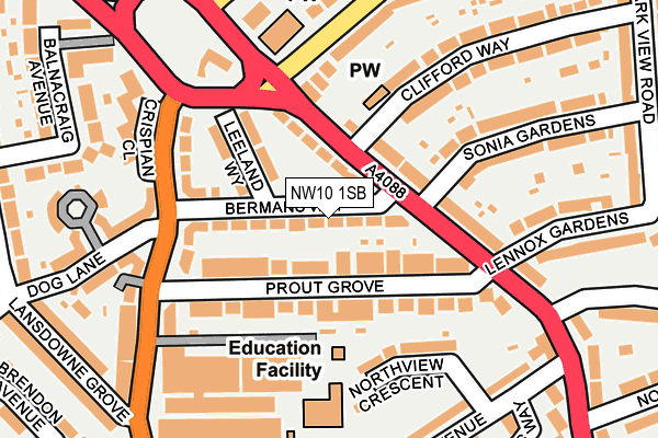NW10 1SB map - OS OpenMap – Local (Ordnance Survey) NW10 1SB map - OS OpenMap – Local (Ordnance Survey)